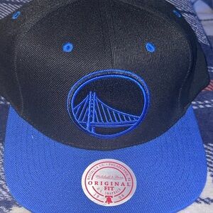 Mitchell & Ness Black and Royal Blue Embroidered Snapback